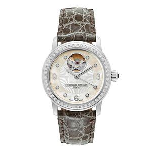 Frederique Constant Women's Diamond Lizard Strap Watch